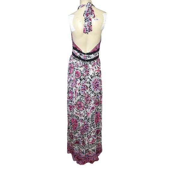 Marella Halter V-Neck Sleeveless Lined-Waist Handkerchief & Paisley Print Multic - Picture 2 of 12